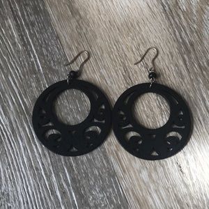 Black Wooden Earrings